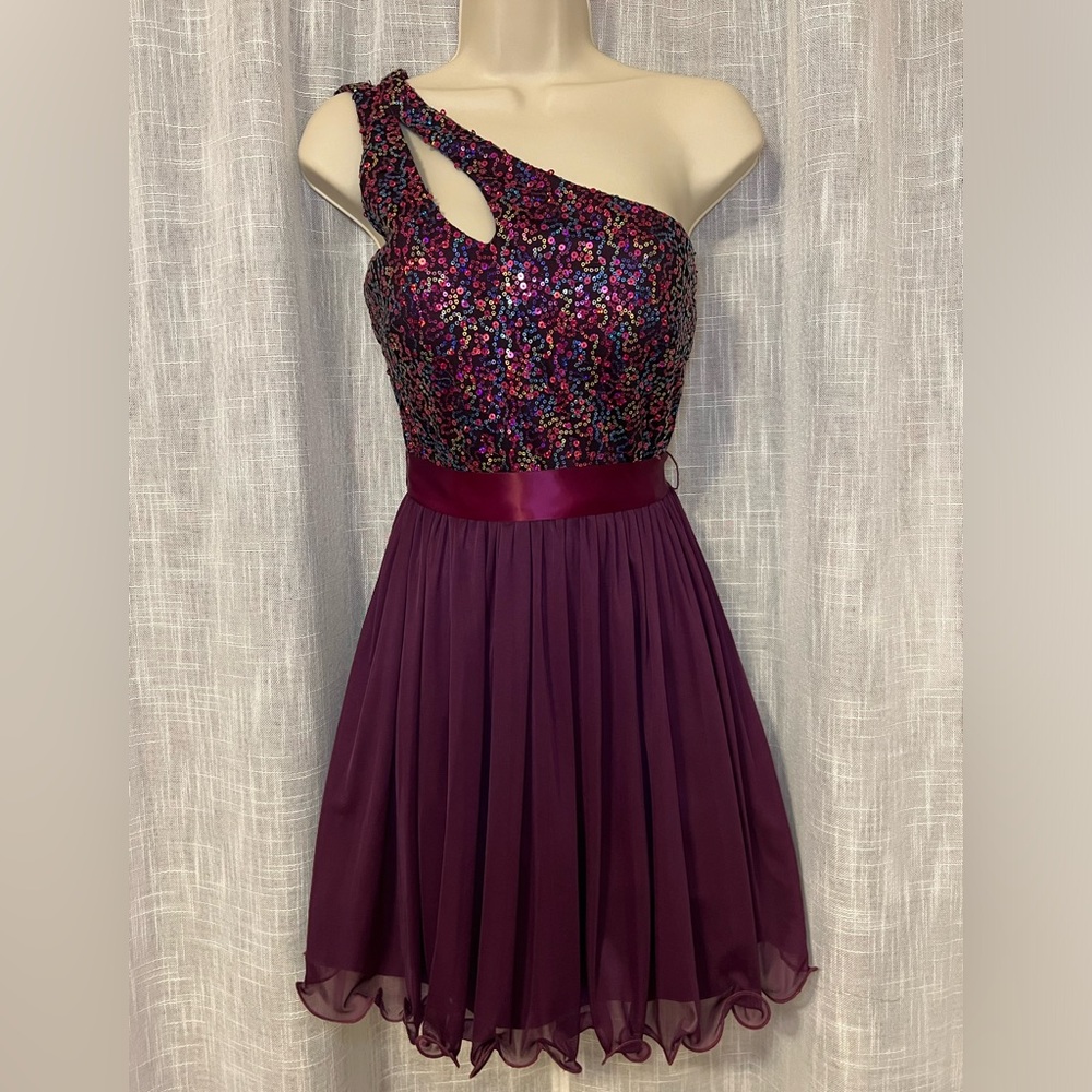 Purple Sequin Formal Dress